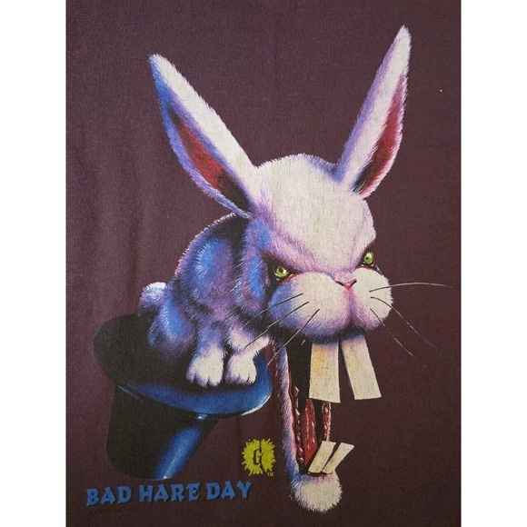 Vintage Goosebumps Bad Hare Day T Shirt Youth  L XL 90s #41 Kids No Size Tags - Picture 3 of 7